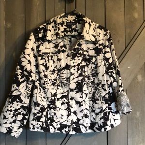 Black and white denim jacket